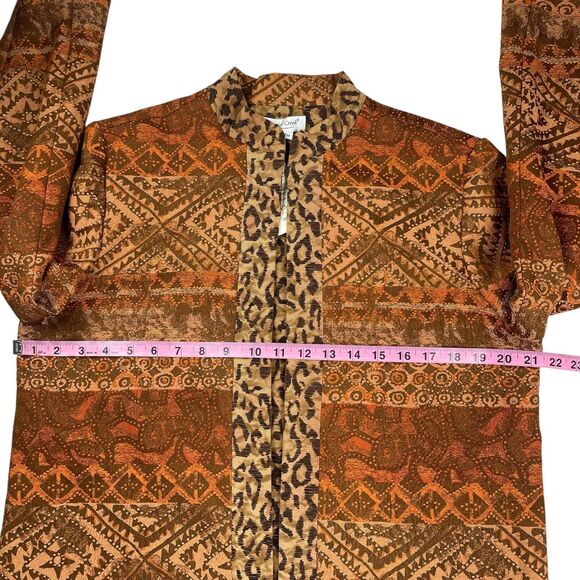 Coldwater Creek Jacket Medium Petite Leopard Jacquard Reversible Open Front NWT - Picture 10 of 14